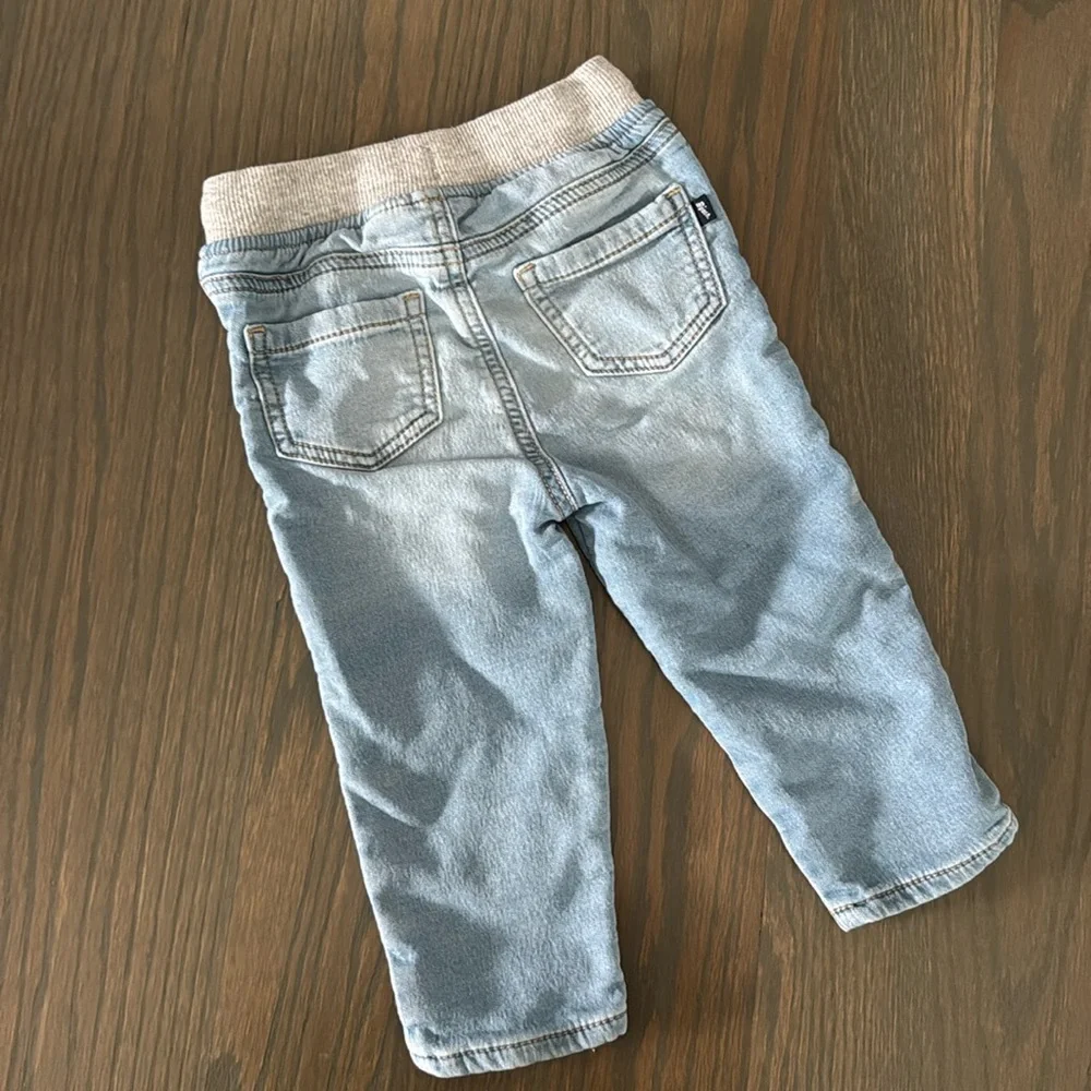 OshKosh B’gosh Baby Boys Pull-On Knit Denim Jeans Light Wash 18M